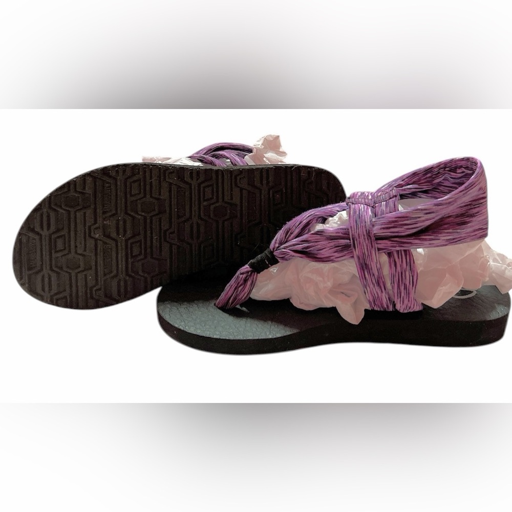 Sketchers Yoga Foam Sandals Purple Space Dye Flip Flop Tongs Strappy - Picture 6 of 6